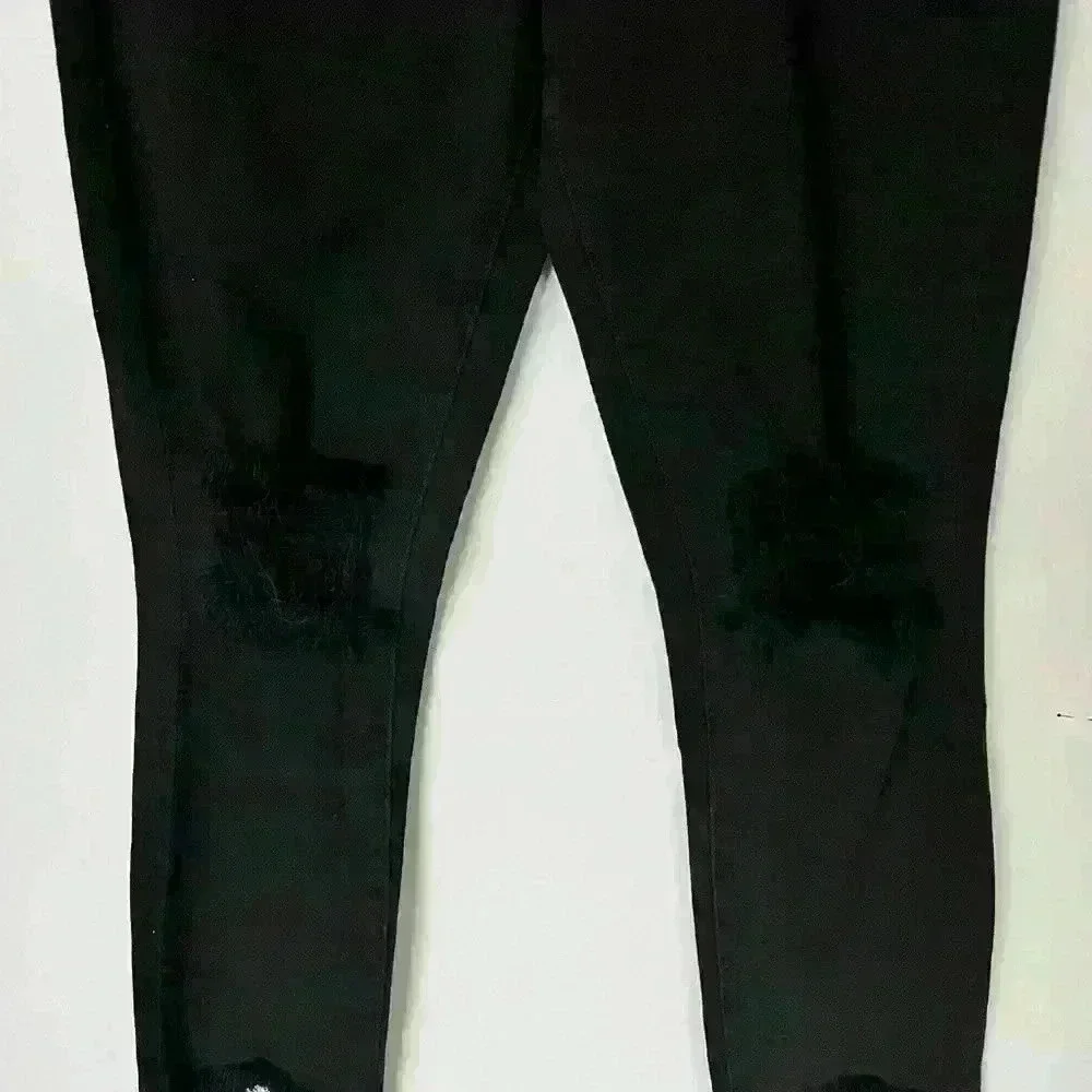 L’AGENCE Distressed High-Rise Ankle-Crop Skinny Jeans